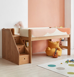 全實木兒童床，現代簡約抽拉式子母床，臥室歐洲櫸木雙層托床
