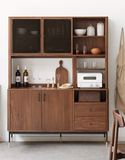實木餐邊柜,現代簡約櫻桃木碗柜,客廳收納儲物柜,北歐茶水柜