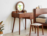 實木梳妝臺,現代簡約橡木小型化妝臺,臥室多功能翻蓋化妝桌