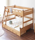 全實木上下床，北歐橡木兒童雙層床，現代簡約組合子母高低床