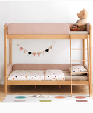 實木床，現代簡約橡木上下高低床，北歐臥室多功能組合兒童床