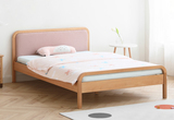  實木兒童床，北歐床柜一體組合床，現代簡約橡木1.2米儲物床