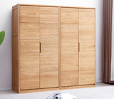 实木组合衣柜现代简约多功能储物柜北欧橡木卧室衣橱定制