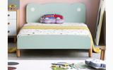 實木兒童床，北歐臥室橡木床邊加寬床，現代簡約帶護欄拼接床