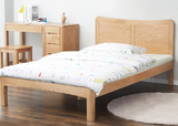 全实木青少年床，橡木儿童床，现代简约卧室1.2米小孩单人床