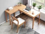 實木書桌，歐洲櫸木電腦桌，辦公桌簡約現代，小戶型學習桌子