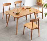 實木伸縮餐桌椅組合,北歐小戶型折疊桌,橡木桌子,家用飯桌