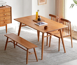 实木伸缩餐桌,北欧折叠桌,现代简约饭桌,餐厅橡木餐桌椅组合