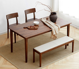 全實木餐桌,櫻桃木長方形餐桌椅組合,北歐簡約家用餐廳飯桌