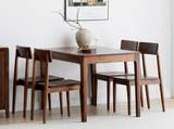 实木餐桌,黑胡桃木饭桌,北欧简约吃饭桌子,家用餐厅定制桌椅