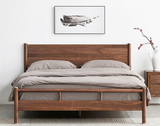 全實木床新中式黑胡桃木雙人床，現代簡約1.5米1.8主臥大床