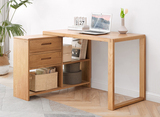 實木書桌，簡約現代橡木辦公桌，書房電腦桌，北歐一體家用桌子