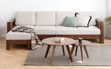 全实木沙发，新中式橡木沙，现代简约小户型客厅沙发组合