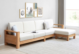 全实木沙发北欧橡木客厅木质家具简约小户型布艺沙发组合