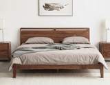 美式全實木床橡木雙人床1.5米1.8米大床，胡桃鄉村簡約臥室