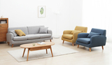 實木沙發，北歐木蠟油橡木沙發組合，現代簡約小戶型客廳家具