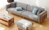 實木沙發，北歐橡木客廳沙發組合，現代簡約小戶型新中式沙發