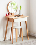 全實木化妝桌,北歐橡木臥室簡易化妝臺,現代簡約迷你梳妝臺